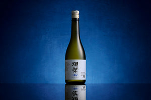 Bottle of Dassai Blue sake